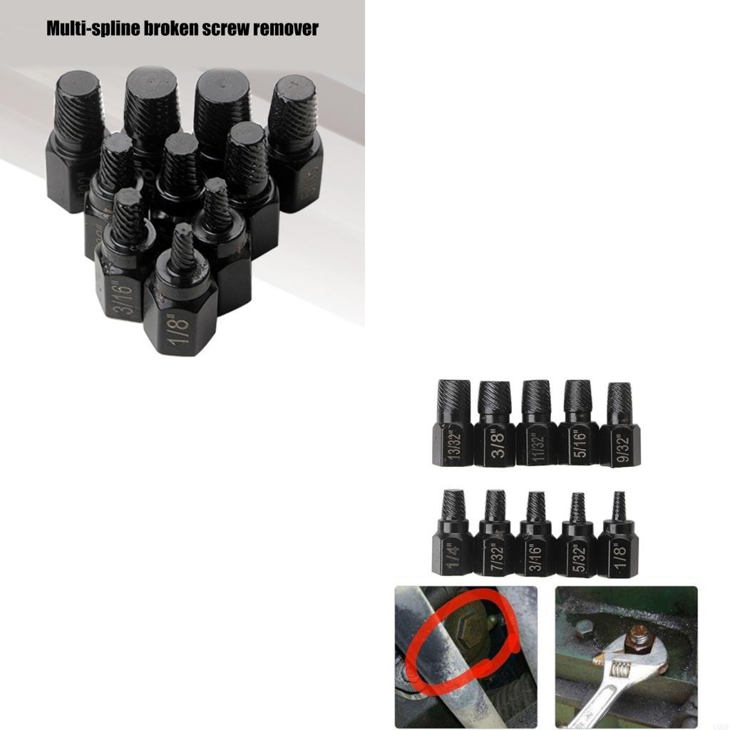 Upgraded Bolt Extractor Set, 10Pcs Impact Bolt & Nut Removal Set, Stripped Lugs Nut Removal, Extraction Set
