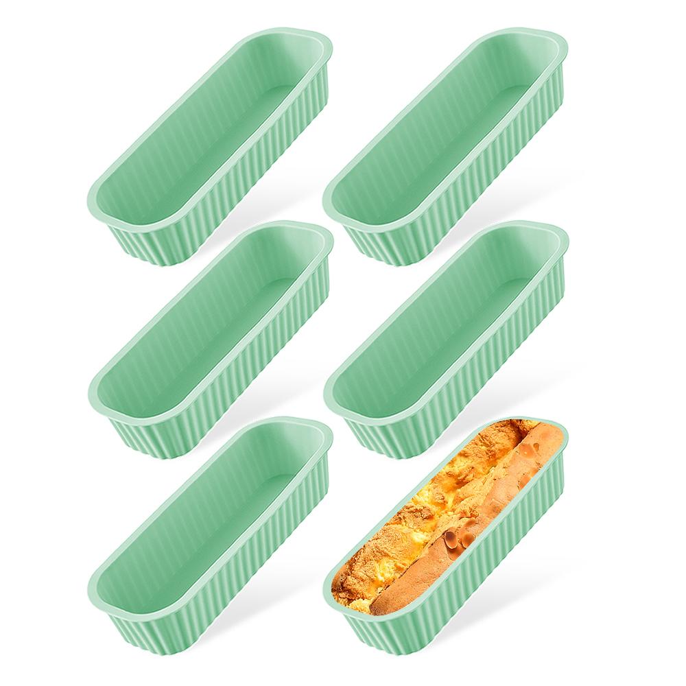 6Pcs Mini Loaf Baking Pans Household Rectangle Silicone Baking Box Non Stick Cake Pan DIY Bread Mold Baking Tray Bakeware