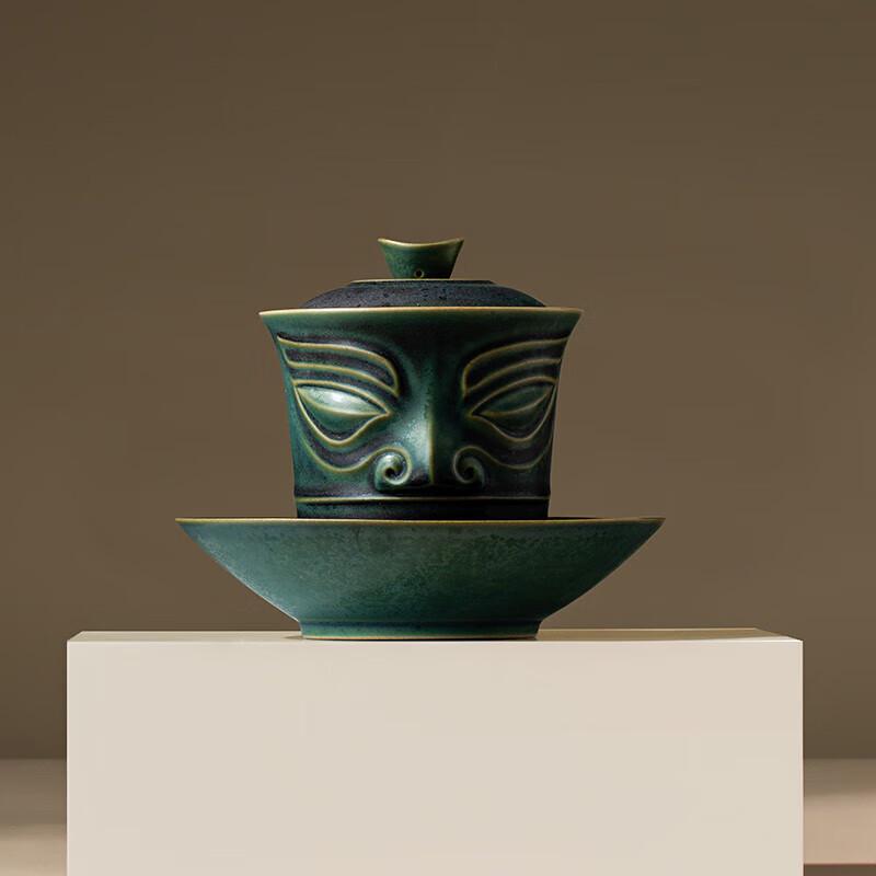

Wan Qian Tang Sanxingdui Co-branded Ceramic Anti-Scald Gaiwan