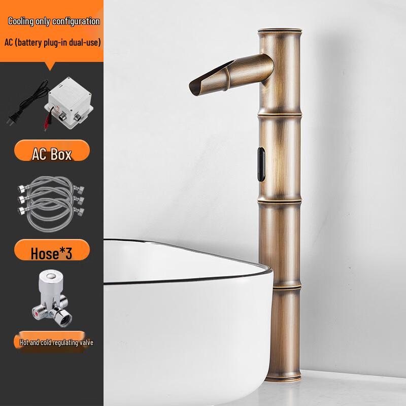 CHZJYITE Tall Touchless Basin Faucet (Hot/Cold, Dual Power)