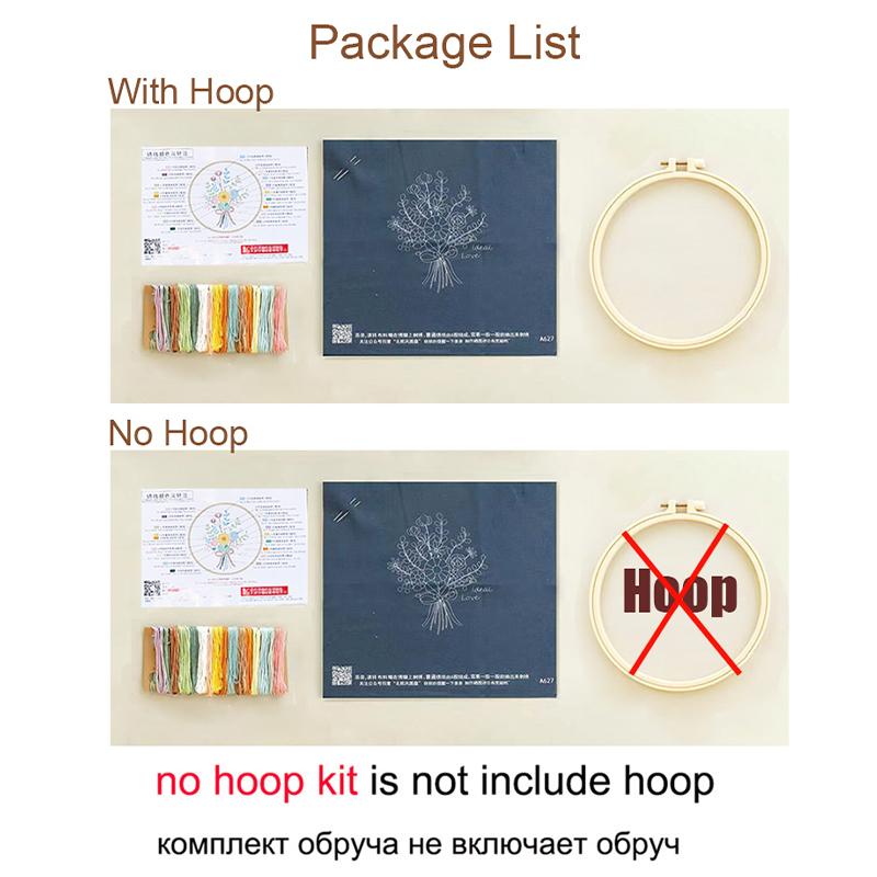 DIY Cat and Flower Embroidery Kit for Adults and Beginners Handmade Cross Stitch Kit Mixing Colors Fabric Materials
