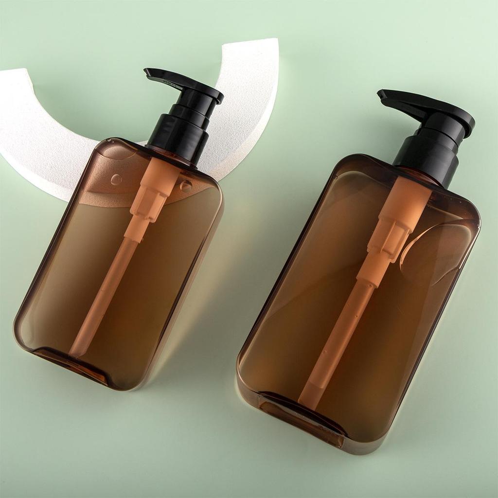 Square Amber Plastic Bottles for Body Lotion, Shampoo & Shower Gel (200ml & 300ml) - In Stock