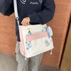 Cute Kitten Print Contrast Large Capacity Women's Cram Bag Shopping Bag Commuter Versatile Shoulder Crossbody Bag