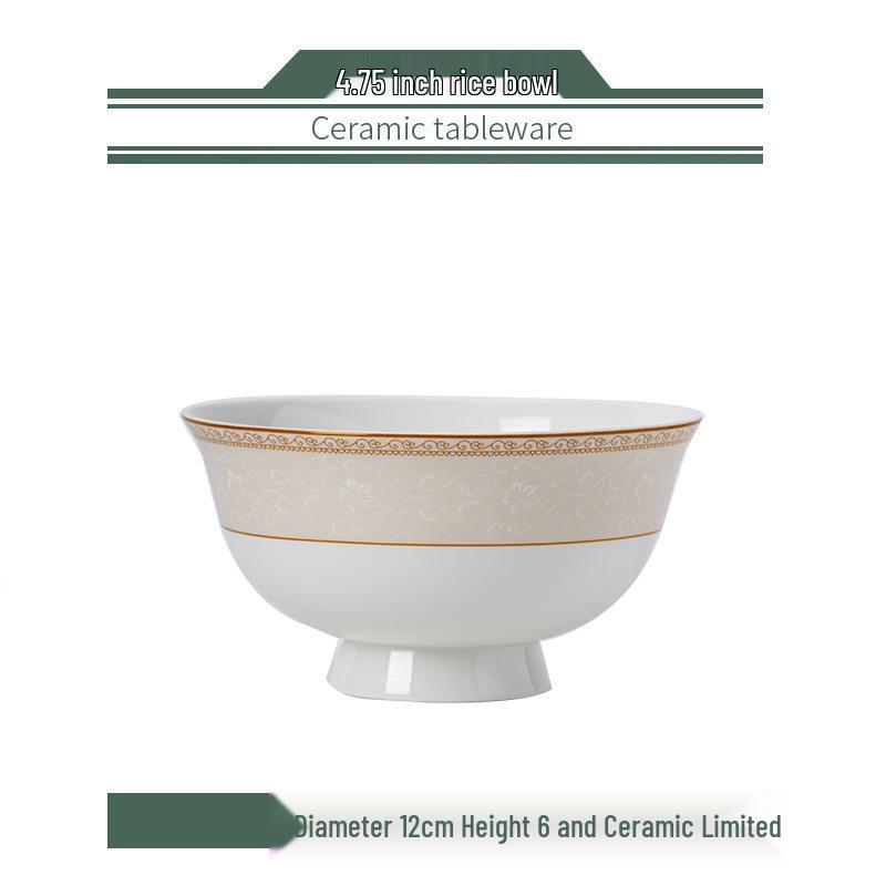 Yun Zhi He Jingdezhen High-Temperature Glazed Chinese Ceramic Tableware Set: Bowls, Plates, Chopsticks, and Dishes