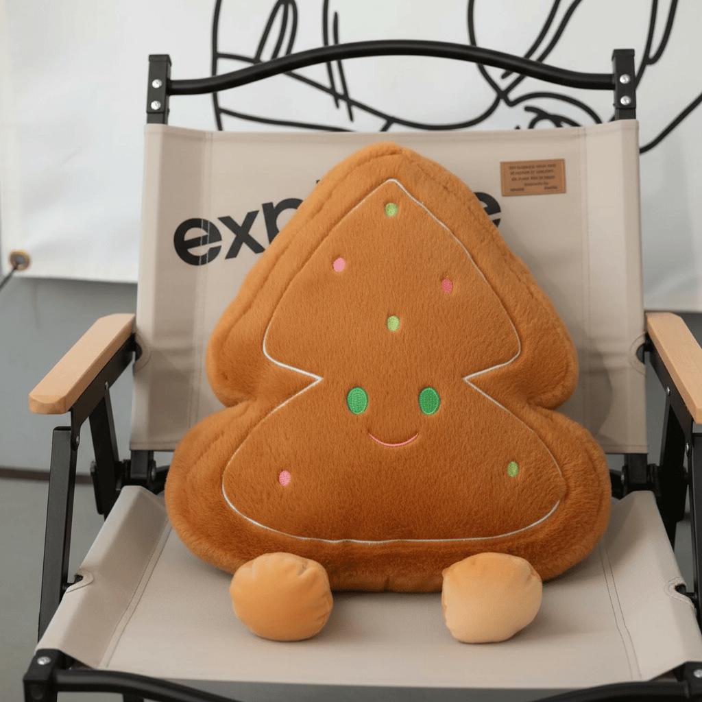 Cute Star Smiling Face Christmas Tree Sofa Cushion Pillow Doll - Soft Home Decoration 35 cm