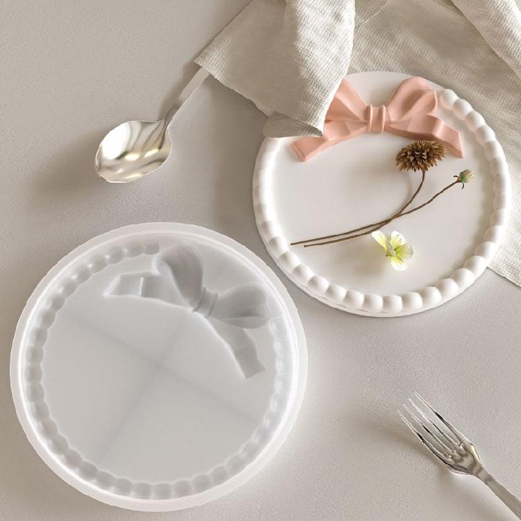 Easy Cleaning Silicone Mould Round Resin Tray Mold Silicone Texture for Crafting Beautiful Square Trays and Home Decors