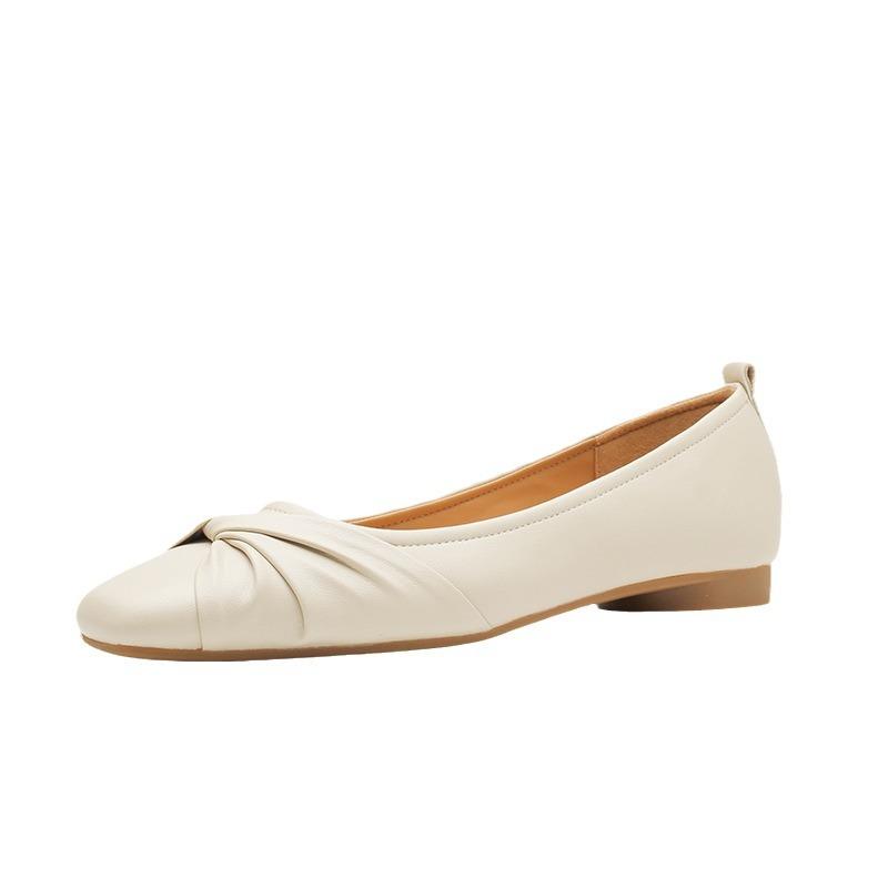 Retro square head grandma shoes versatile new women's single shoes khaki flat comfortable black commuter women