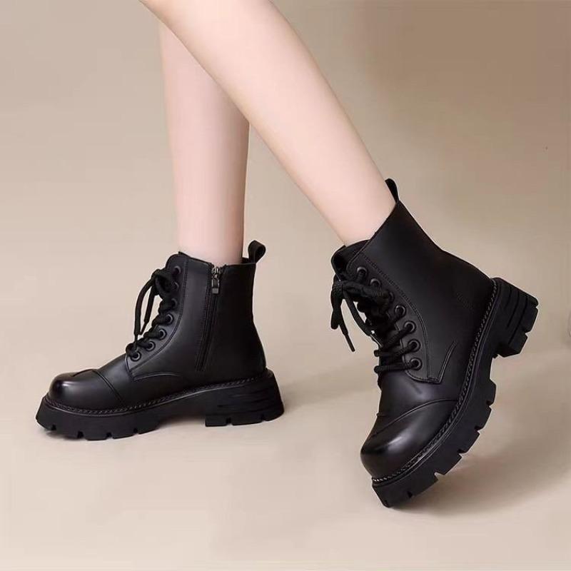 Autumn single boots Winter new short boots Cotton boots Fleece short boots Thick-soled Martin boots Women
