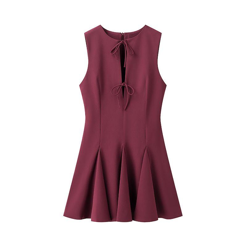 Jnleaog Autumn New Women's Clothing Fashion Style French Fashion Design Bows Shoelace Dress