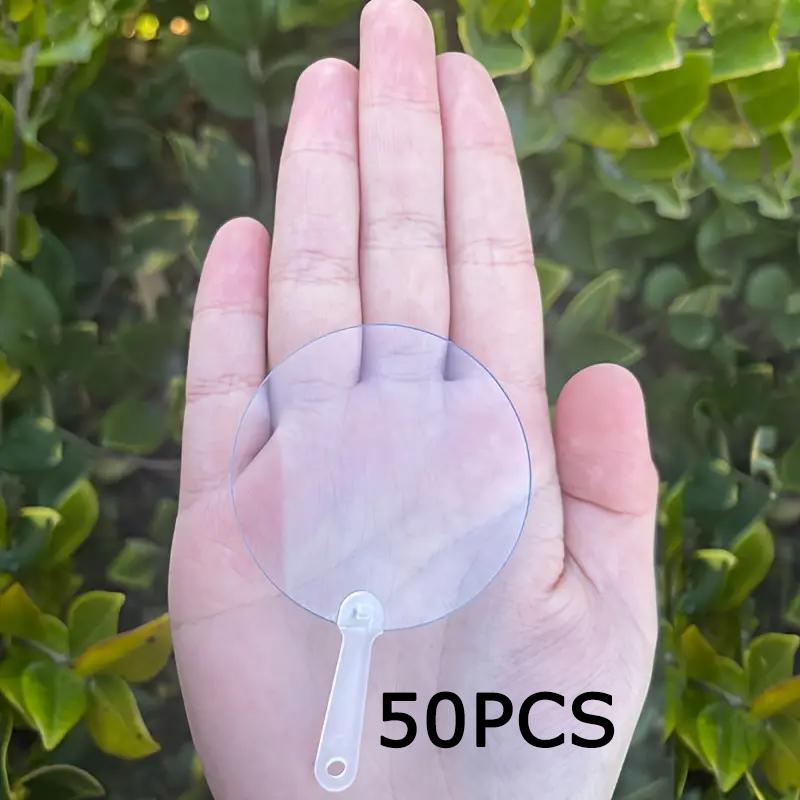 

WTEMPO Мини-прозрачные веера своими руками, креативный декор для праздничной вечеринки, маленькие веера, круглые пустые веера для рисования, аксессуары для рукоделия 50pcs