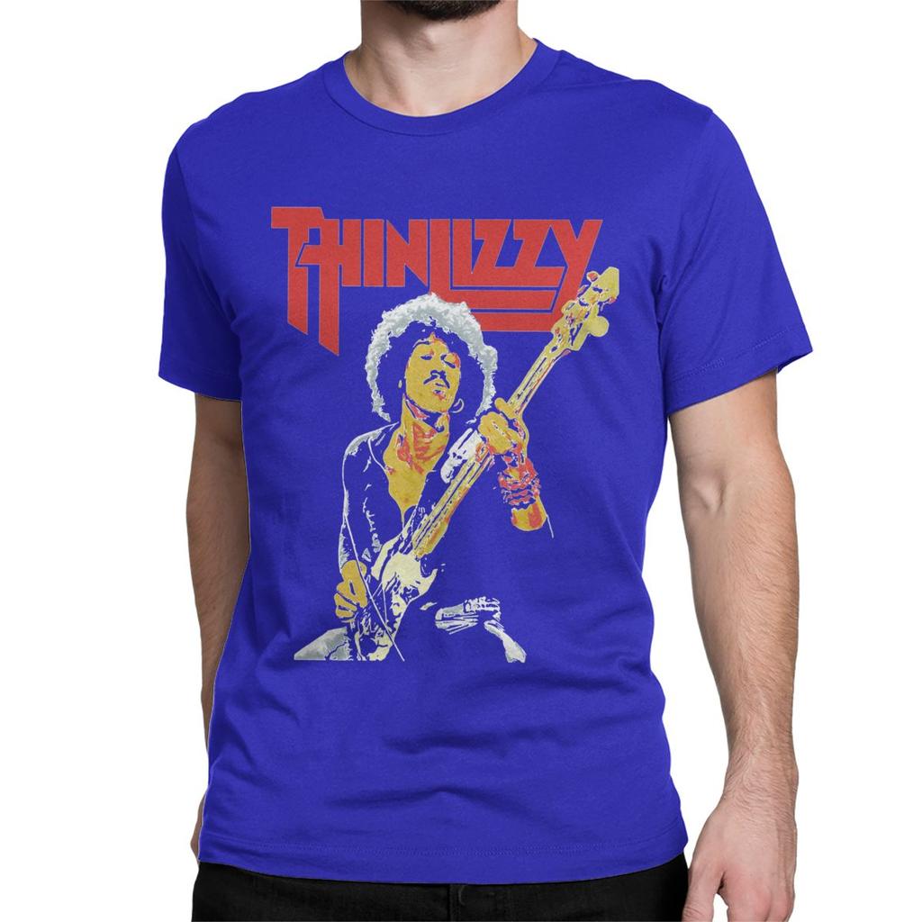 Rock Band 90s Men Women's T Shirts Thin Lizzy Leisure Tees Short Sleeve Round Collar T-Shirt Pure Cotton Original Tops