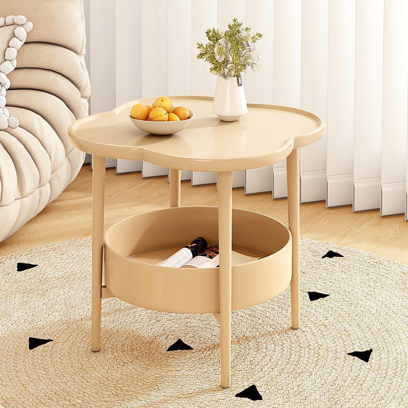 Moderner Beiger Stil Beistelltisch mit mobilem Ablageregal – Ideal für das Wohnzimmer oder als Kaffeetisch