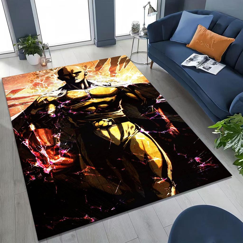 Anime One Punch Man Saitama Cartoon Cartoon Rug for Bedroom Living Room Sofa Home Doormat Decor,Kids Play Non-slip Floor Mat