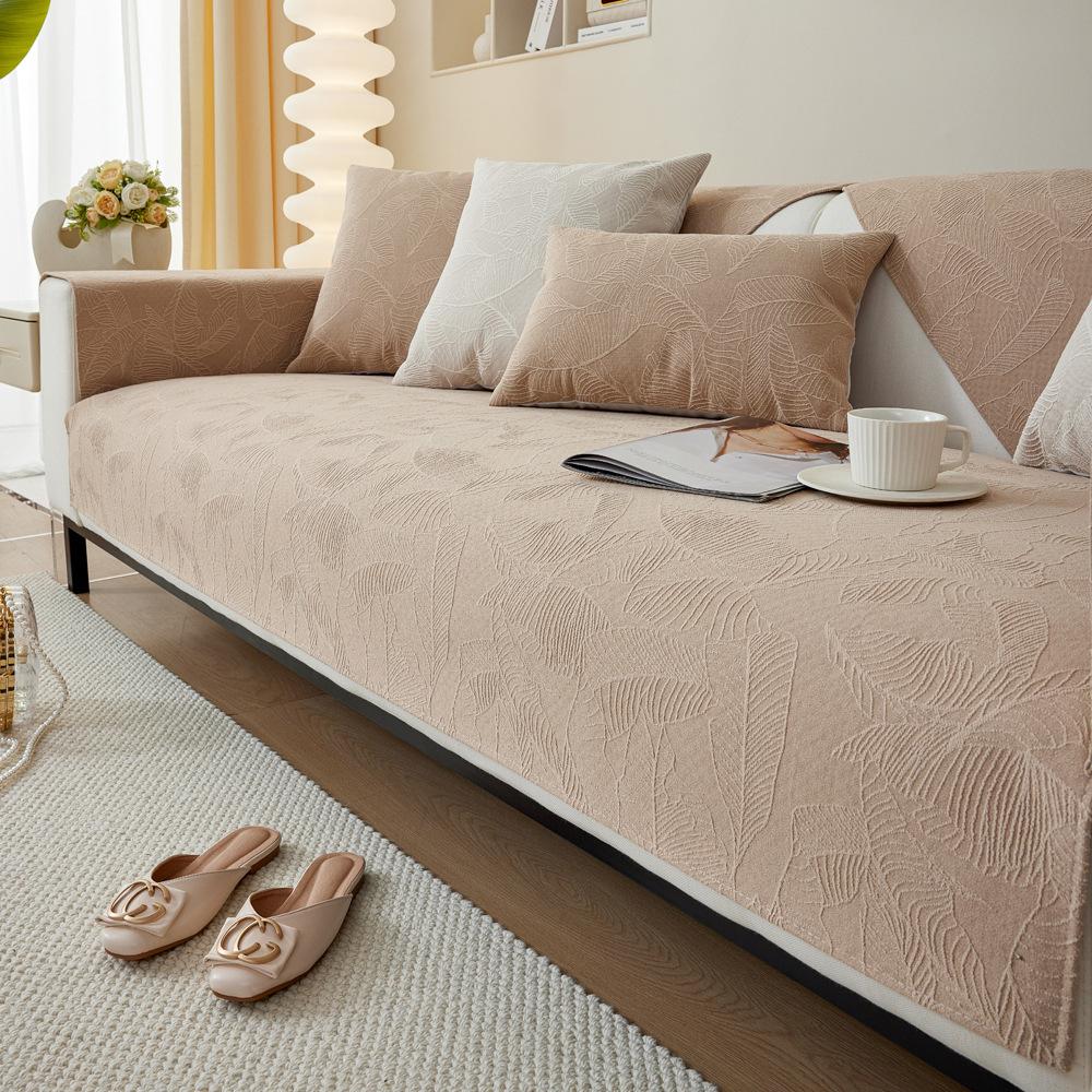 Chenille Jacquard Sofa Cushion Four Seasons Universal Light Luxury Advanced Modern Simple Cushion Non-Slip Sofa Cover Cloth