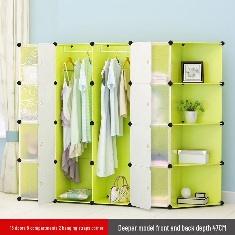 Vanden Minimalist Plastic Wardrobe: Children's & Adult Bedroom/Dorm Single Resin Storage Closet