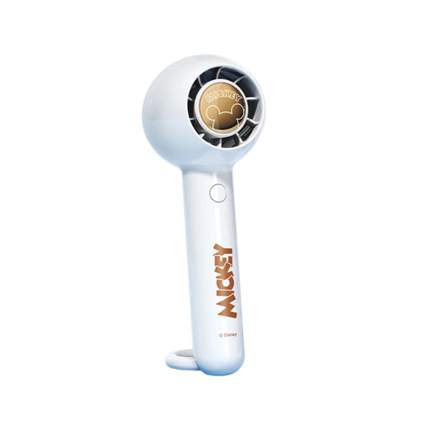 Disney White Small Fan With Strong Airflow, Portable Handheld Mini Fan, Usb Rechargeable Electric Fan For Office,