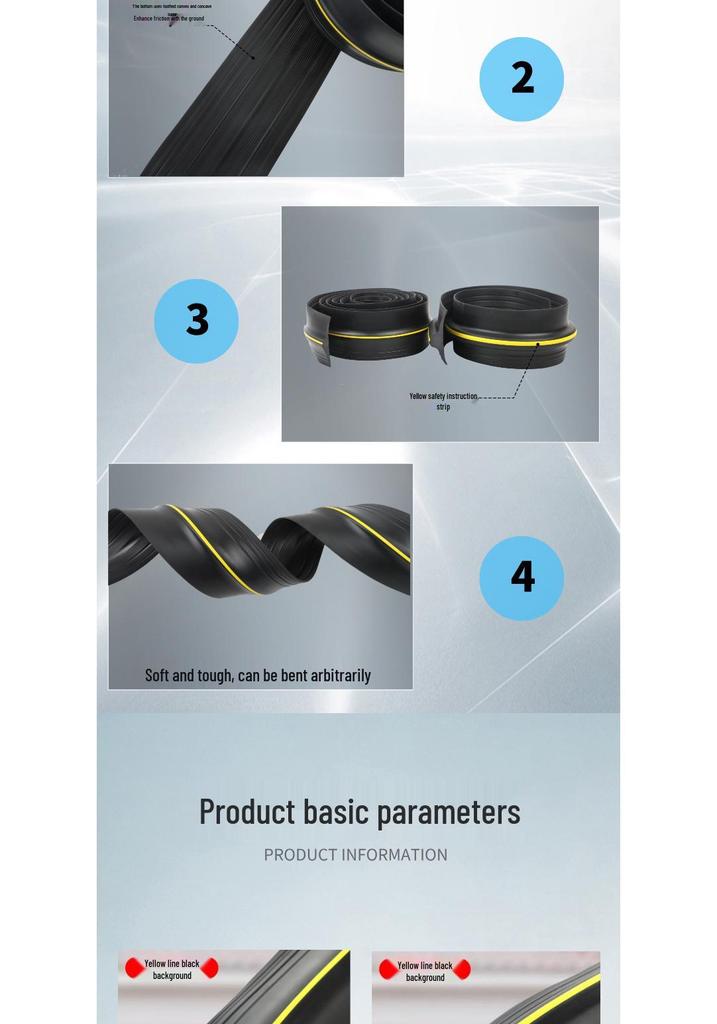 Rubber Door Threshold Seal Strip: Waterproof, Dustproof, Shock-Absorbing Gap Filler for Garage Floors