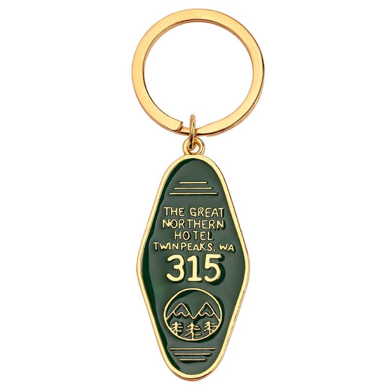 

Twin Peaks the Overlook Hotel 237 Logo Metal Keychain Classic TV Show Attachment Unisex Motel Room Key Holder Present