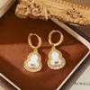 Fashionable Gourd-Shaped Gold-Plated Earrings for Women: New Chinese Style Micro-Paved Fu Lu Ear Climbers with a High-End Feel.
