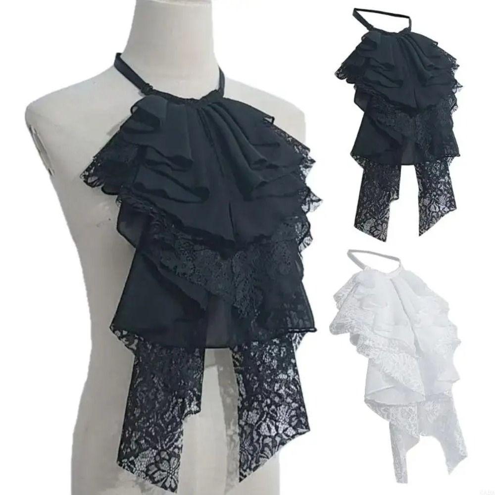 Elegant Layered Lace False Collar Adjustable Decorative Lace Neckline Fake Lace Collar  Gift