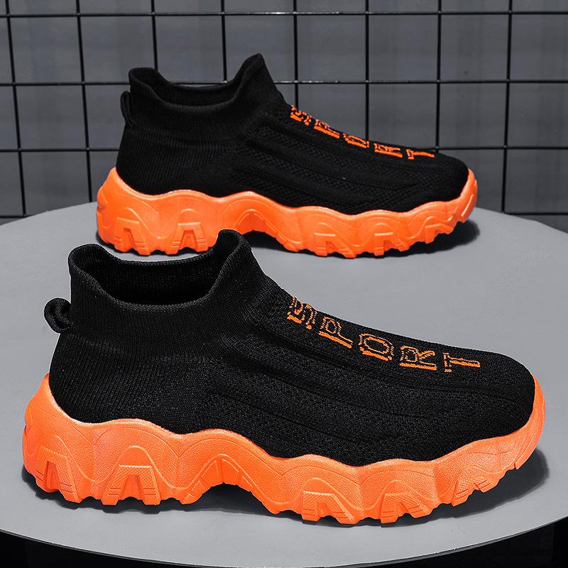 

Большие размеры носков, мужская обувь для ленивых, весенне-осенняя, вязаная, спортивная, дышащая, сетчатая обувь, корейская версия, универсальная, однопедальная, мужская обувь 46