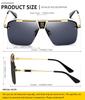 Retro Oversized Sunglasses for Men and Flat Vintage [SHEEN KELLY] Women, Square, Rimless, Top,