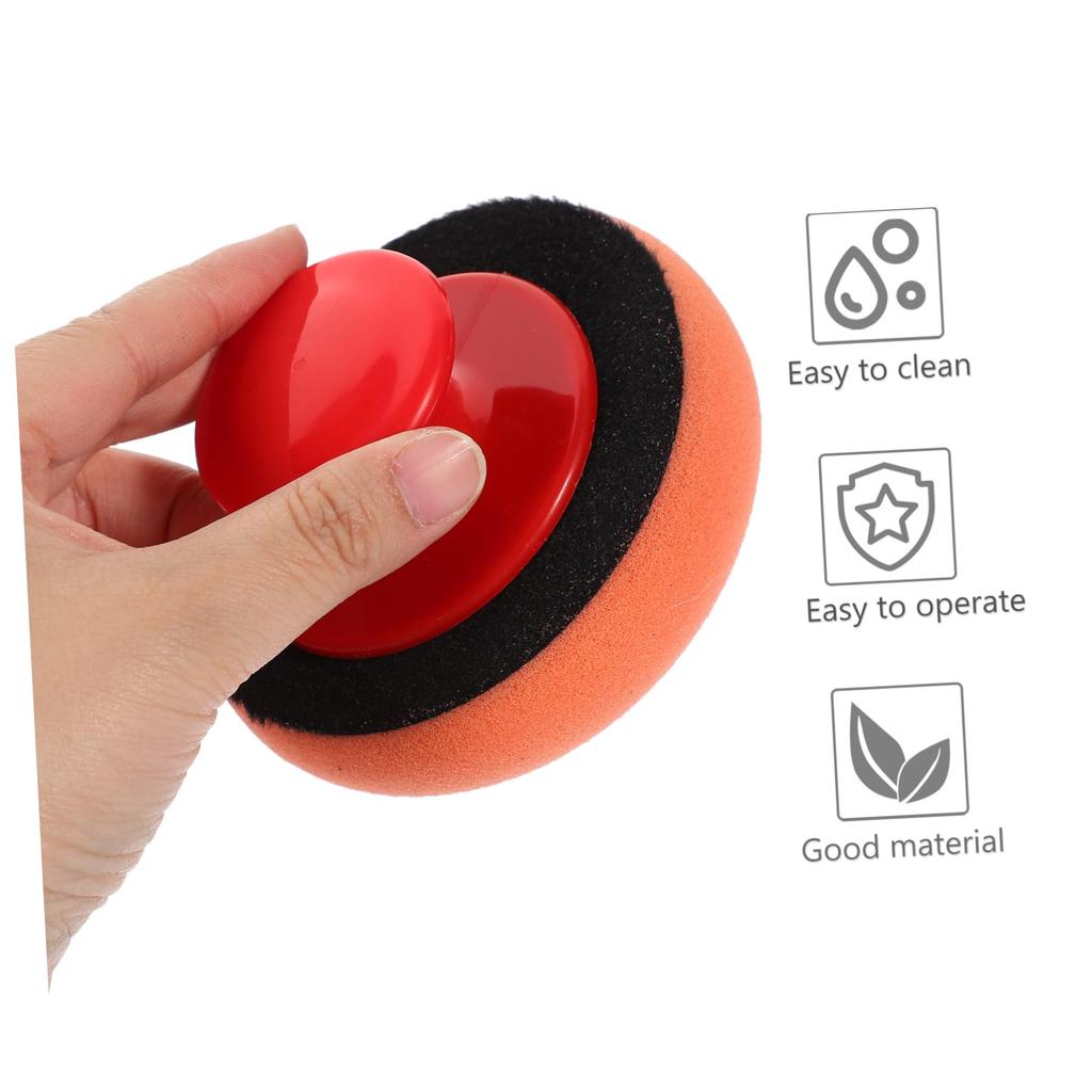 4 Inch Car Wax Applicator Pads Set with Red Handle Soft Sponge Applicators Foam Wax Pad for Polishing and Cleaning Cars