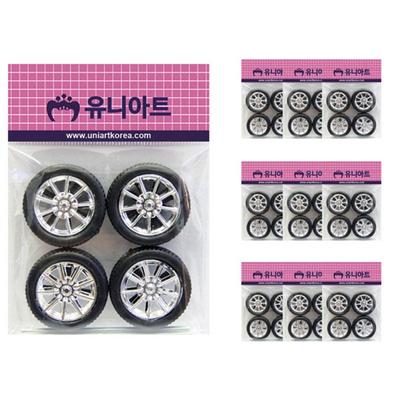 Uniart 1000 Car Wheel Making Materials, Mixed Colors, 10 Pieces, Korean Toy Supplies