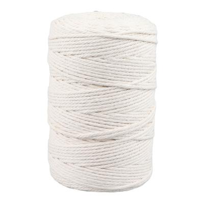 Cotton Thread 3mm 273 Yards Long White Soft Durable Tear Resistant Crochet Yarn for Knitting Craft