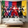 Mighty Morphin Power Rangers Print Tapestry - Portable Wall Decor Cloth, for Home, Dorm, Travel, Bedroom, Living Room - Ideal Birthday Housewarming Gi