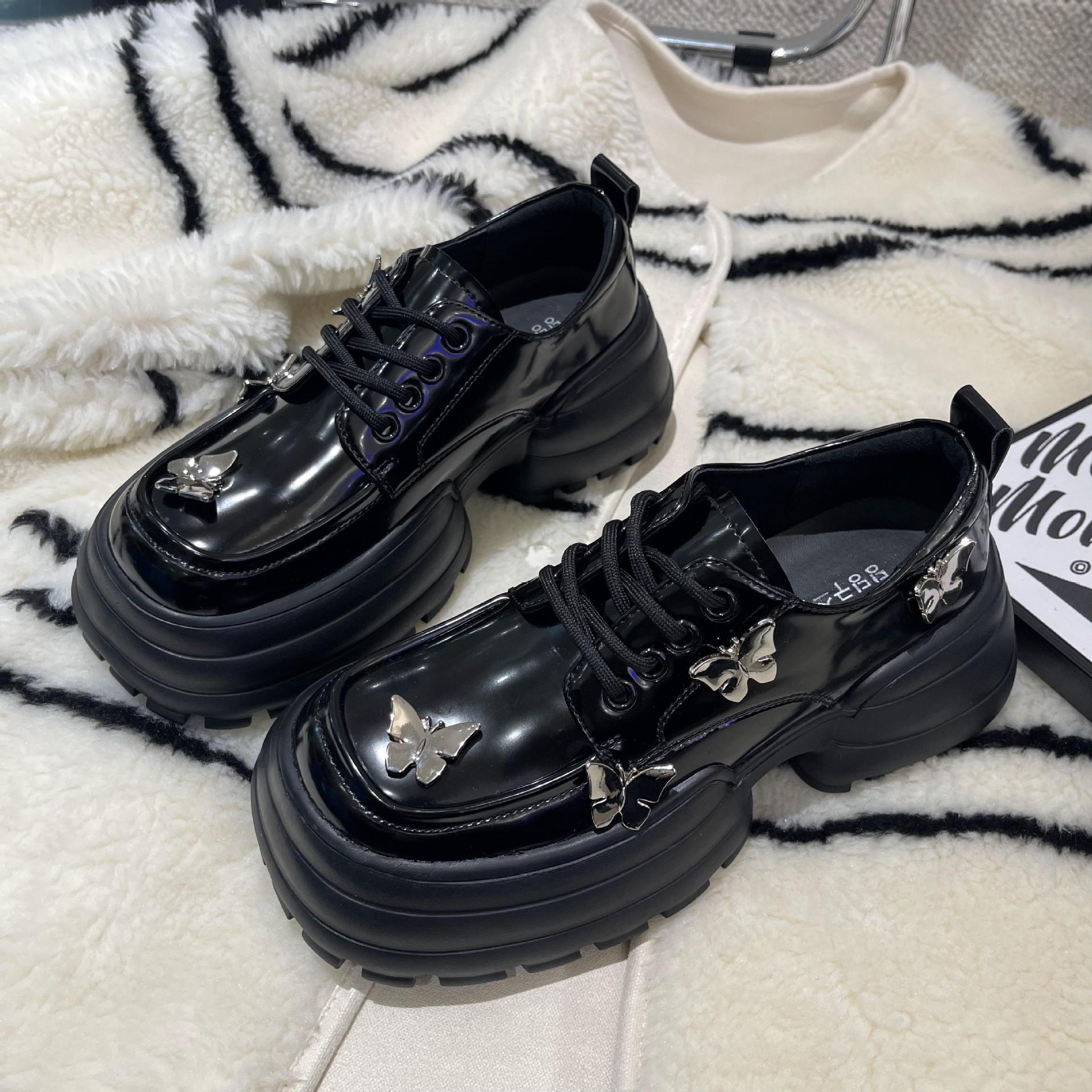 

Туфли в готическом стиле в стиле Лолита, женские туфли на платформе в стиле колледжа, кожаные туфли-лодочки для женщин в стиле панк, туфли Мэри Джейн на каблуках, форменная обувь 35 чёрный