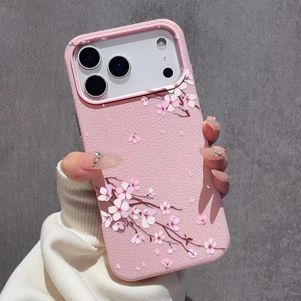 Pink Peach Blossoms Phone Case For iPhone 17 Pro Case iPhone 17 16 Pro 13 12 11 14 15 Pro Max 15 Plus Air Shockproof Soft Cover