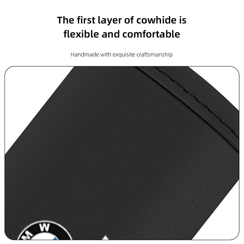 DJSA5 2Pc Car Anti Slip Pull Glove Car Leather Handle Protector Cover sticker For BMW F20 E60 E34 G30 E48 F30 X3 Performance M F40 E90