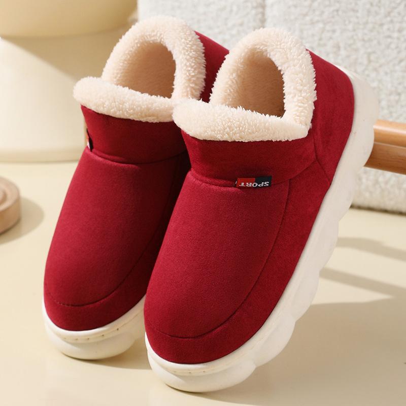 2025 Winter Platform Plush Slippers Women Comfy Soft Sole Cotton Indoor Shoes Woman Non Slip Windproof Warm Snow Boots Female