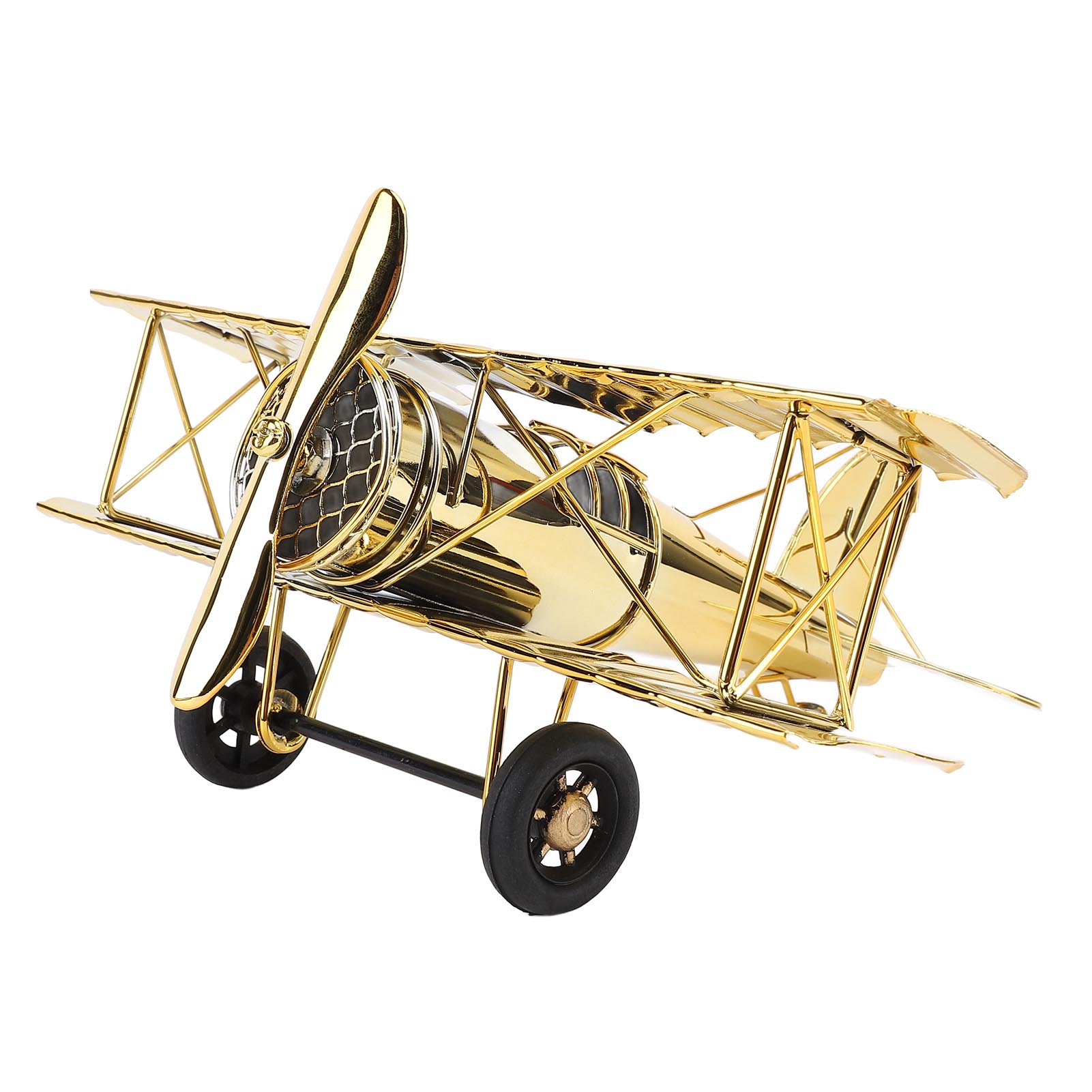 Большая винтажная модель самолета, имитация ретро-железного самолета, украшение для декоративного самолета, домашний декор для Gold Plated