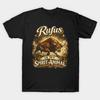 Herr T-shirt med Svart Tryck The Bull Rufus Tryck med No-Cut Transferpapper BomullsT-shirt