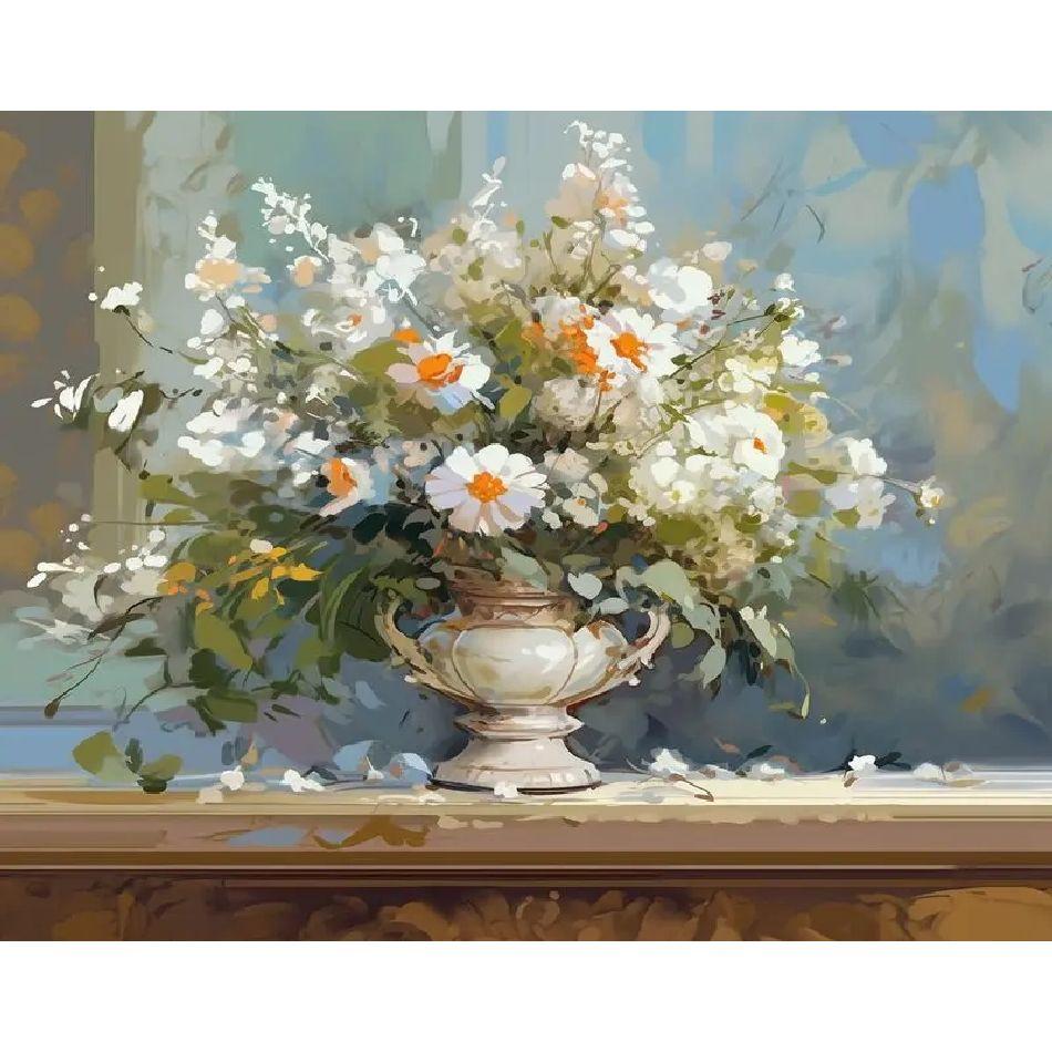 

RUOPOTY картина по номерам цветок с рамкой акриловая краска по номерам наборы для взрослых Diy Art домашний декор 40x50cm NO Frame