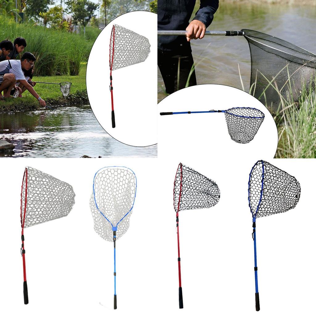 Fish Releasing Net Fish Catching Net Foldable Quick Dry Long Handle Fishing Net
