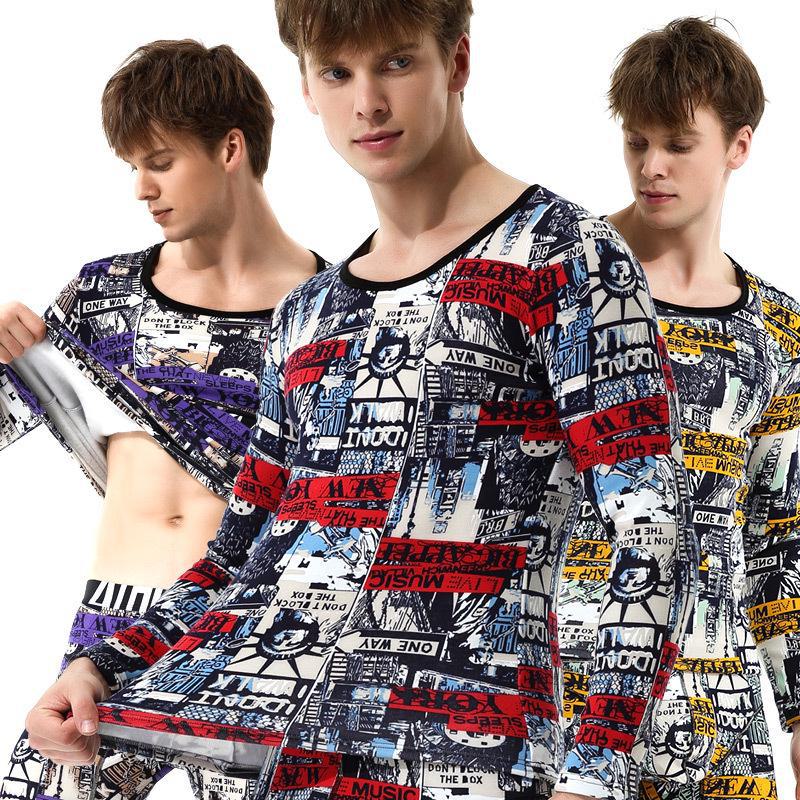 Men's Thick Velvet Round Neck Sweater: Warm Cotton Winter Base Layer