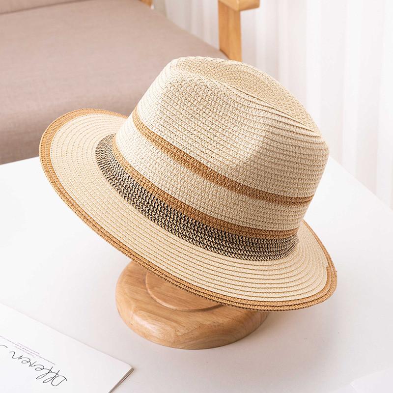 Summer Mens Weave Wide Brim Sun Hat With Foldable Design For Beach And Travel