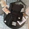 2025 TB Women's Four-Bar Sports and Leisure Shorts Set - Classic Fashion Two-Piece Suit for Summer