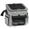 Dog Bike Basket, Soft-Sided Pet Carrier with Security Leash, Mesh Door & Window, Plush Cushion, Bowl, Light Grey