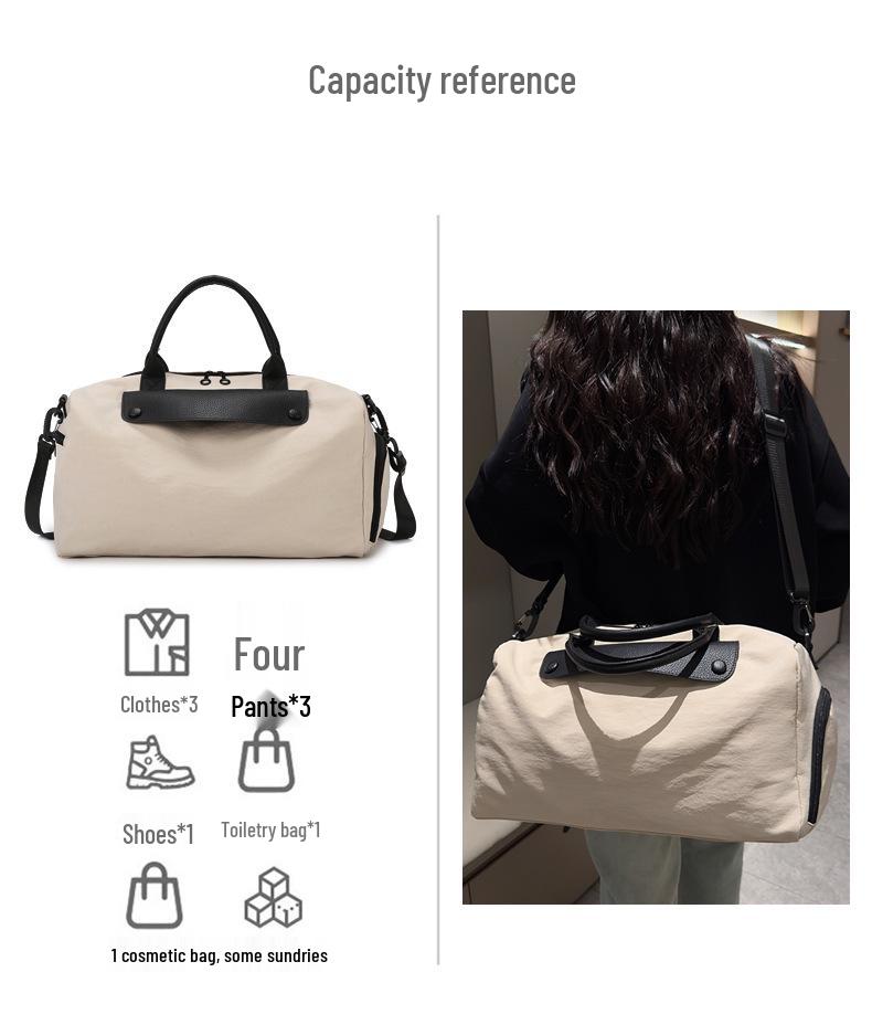 Women's Large Capacity Short Trip Handbag: Dry/Wet Separation, Lightweight for Gym/Business, Single Shoulder Luggage Bag