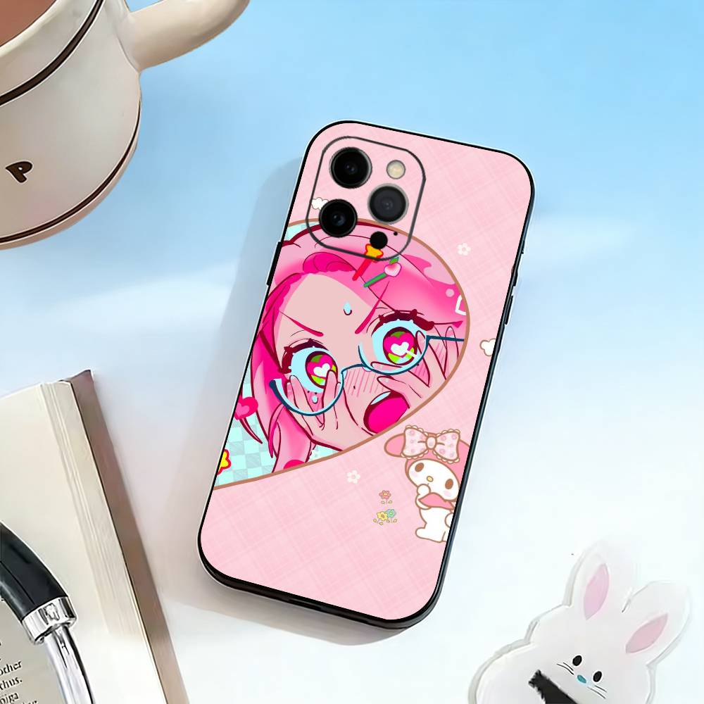 A-Anime Girl Phone Case For iPhone 17, 16,15,14,13,12,11 Plus,Pro Max, Others Soft Black Cover