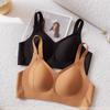 Japanese Smooth-faced Seamless Nude-feeling Pull-up Underwear Women's Steel-free Rims, Large Breasts, Small and Thin Gathering Sleep Bra