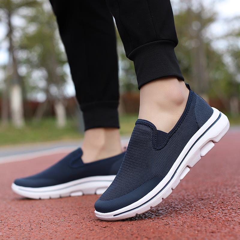 Herren Schlüpfschuhe zum Gehen Leichte und Rutschfeste Flache Laufschuhe Paar Tennis Mesh Damen Sommerschuhe Lässiger Sneaker