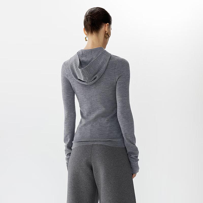 JNBY Women's Hooded Wool Blend Knit Sweater