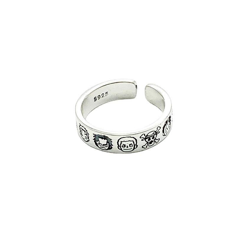 Adjustable Anime Character Graffiti Ring for Women – Hip Hop Punk Style