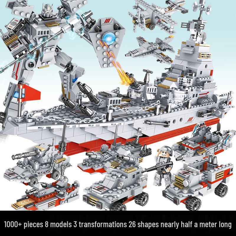 Compatible LEGO Military Battleship, Tank, and SWAT Armored Car Building Blocks - Children's Educational Toy Gift