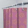 Floral Pink Shower Curtain Decorative Bathroom Liner for Bathtub or Kids Bathing Area Water-Resistant Fabric with Rings for Easy